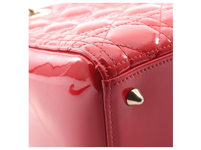 Christian Dior Dior LADY DIOR Cannage Borsa a mano 2-Way Rosso - vista 6