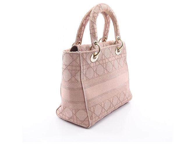 Christian Dior Dior LADY D-LITE Medium Cannage Borsa a mano 2-Way Rosa - vista 2