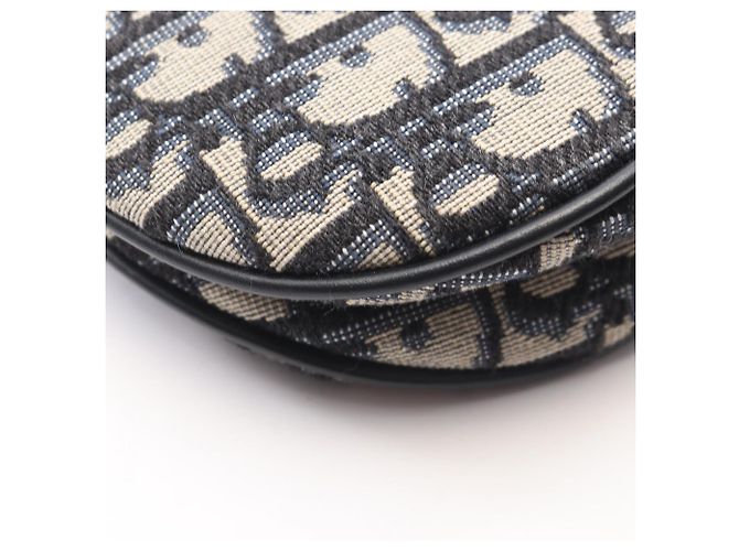 Borsa Christian Dior Dior Saddle Bag Mini Oblique Jacquard Crudo Blu navy - vista 6