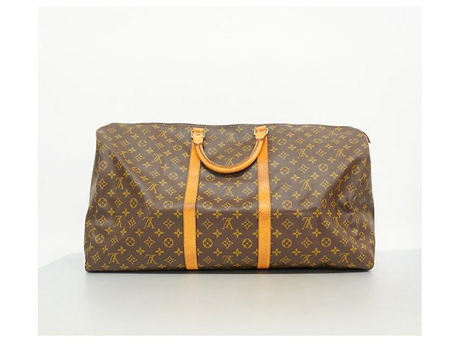Borsa Louis Vuitton Brown Boston Monogram Keepall 60 Marrone - vista 13