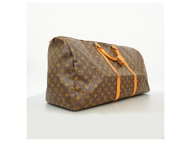 Borsa Louis Vuitton Brown Boston Monogram Keepall 60 Marrone - vista 2