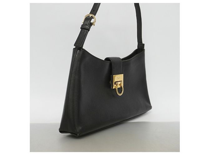Borsa a tracolla in pelle Gancini Salvatore Ferragamo Nero - vista 2