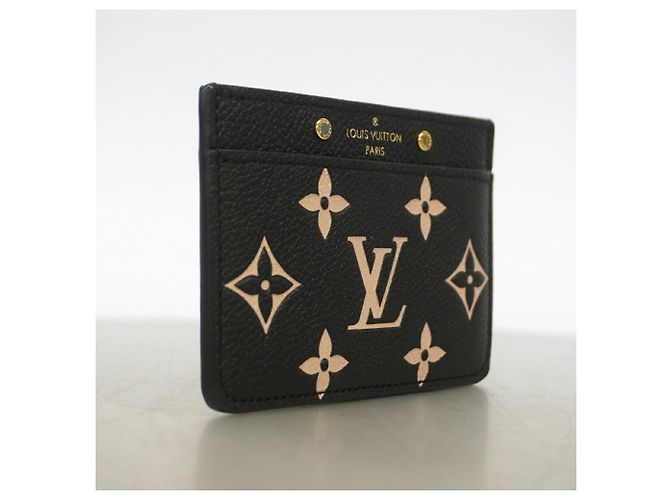 Louis Vuitton Monogram Empreinte Bicolor Card Case Nero Beige - vista 2