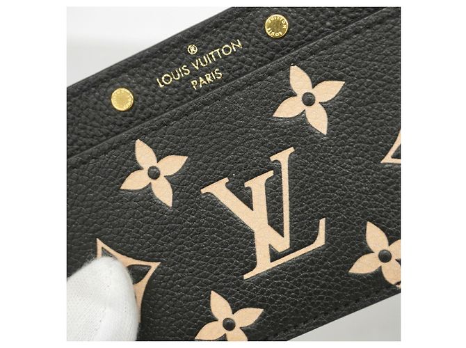 Louis Vuitton Monogram Empreinte Bicolor Card Case Nero Beige - vista 6