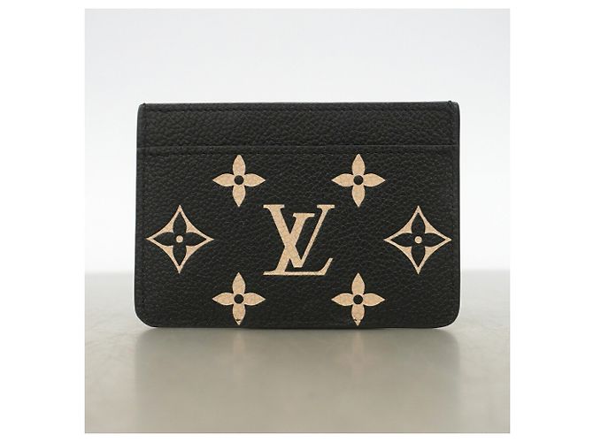 Louis Vuitton Monogram Empreinte Bicolor Card Case Nero Beige - vista 7