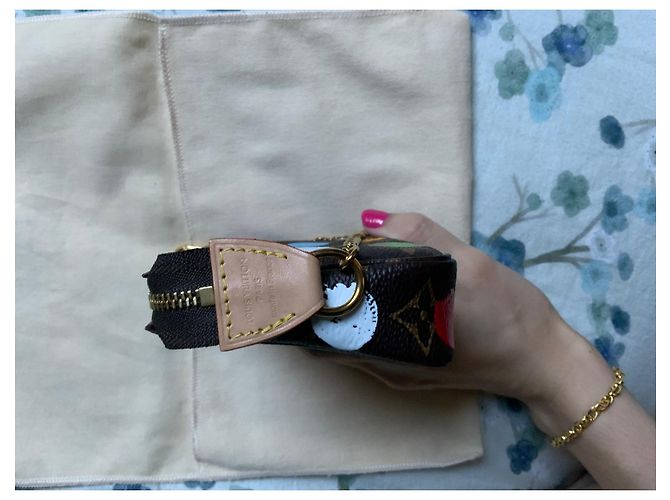 Louis Vuitton Pochette Monogram Yayoi Kusama "Dots Infinity" Marrone Multicolore - vista 4