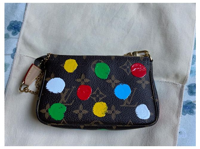 Louis Vuitton Pochette Monogram Yayoi Kusama "Dots Infinity" Marrone Multicolore - vista 9