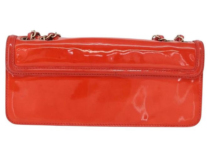 Chanel Mademoiselle Lock Flap Quilted Lambskin East West Arancione - vista 2