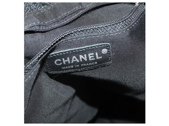 Borsa Satchel Chanel Knitting Bouclé Tweed Medium Nero - vista 6