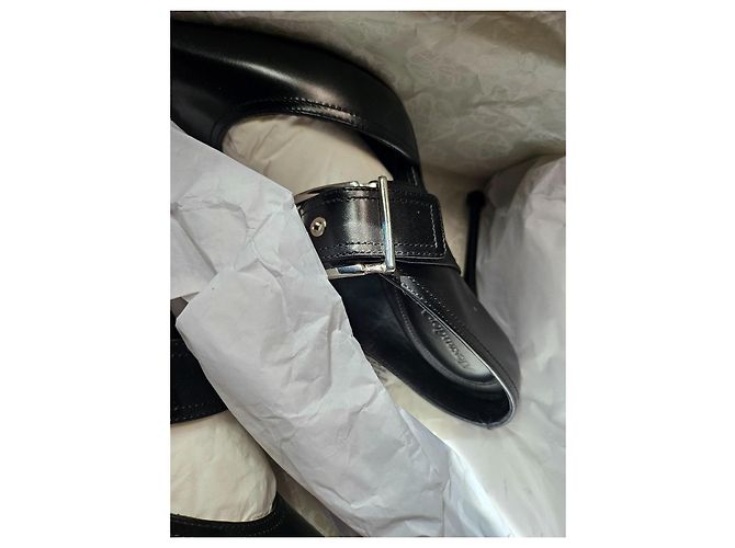 Mules in pelle nera Alexander McQueen Nero - vista 4