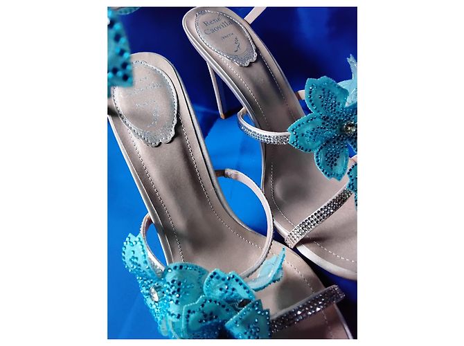 Rene Caovilla Sandali Cleo René Caovilla blu con decorazioni floreali - Size 39 (25.5 cm) Blu chiaro - vista 15