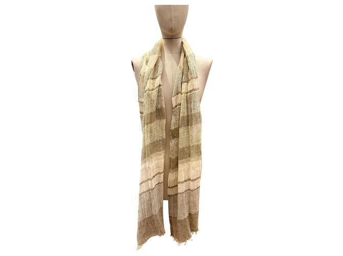 Sciarpa Salvatore Ferragamo a righe Marrone Beige - vista 10