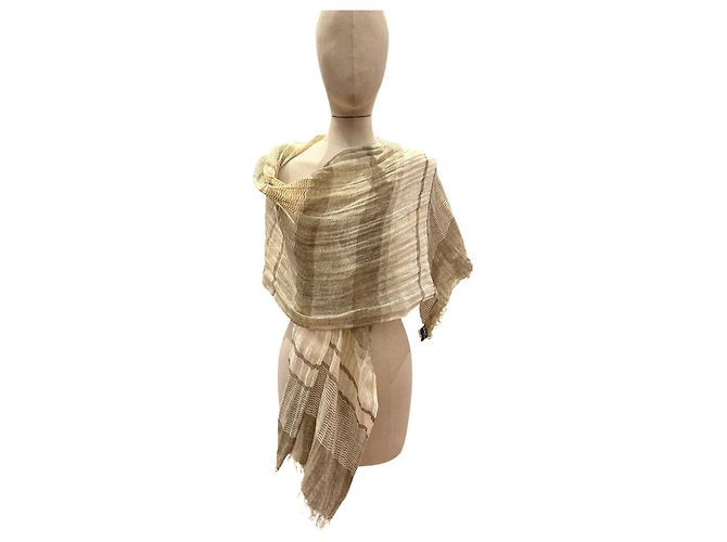 Sciarpa Salvatore Ferragamo a righe Marrone Beige - vista 11