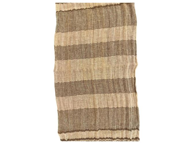 Sciarpa Salvatore Ferragamo a righe Marrone Beige - vista 13