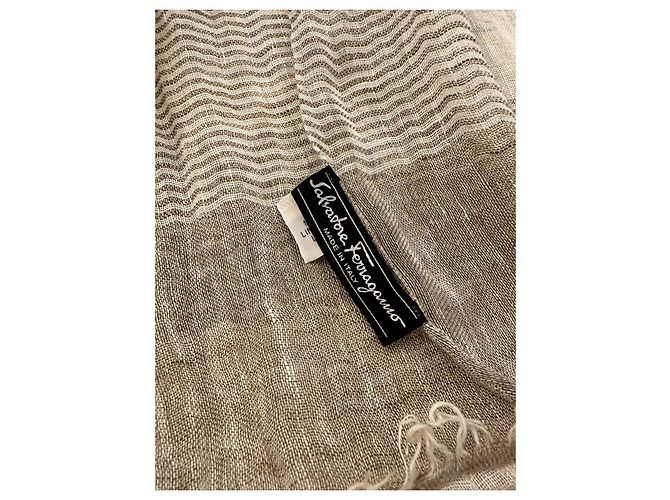 Sciarpa Salvatore Ferragamo a righe Marrone Beige - vista 4