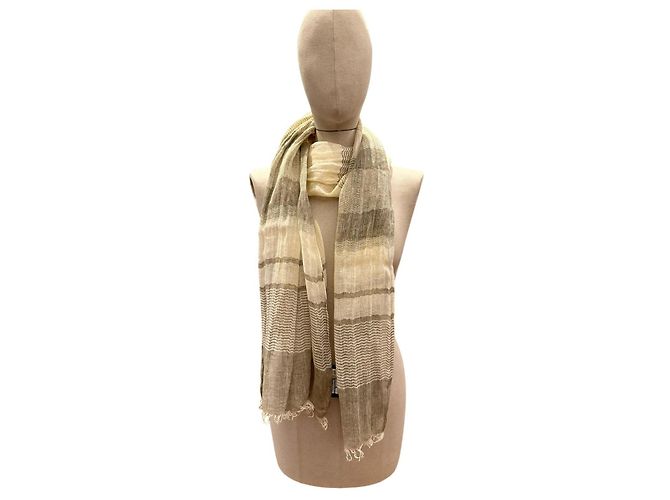 Sciarpa Salvatore Ferragamo a righe Marrone Beige - vista 7
