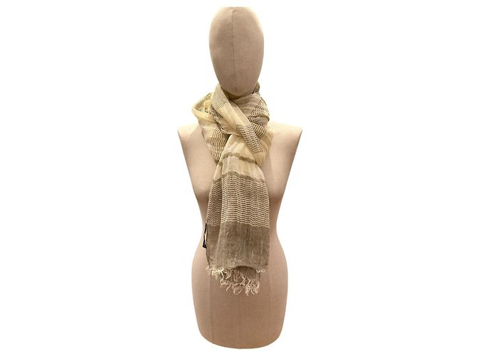 Sciarpa Salvatore Ferragamo a righe Marrone Beige - vista 8