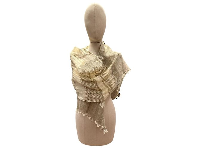 Sciarpa Salvatore Ferragamo a righe Marrone Beige - vista 9
