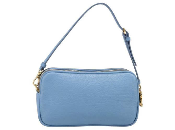 Pochette in pelle con doppia zip Miu Miu Blu - vista 2
