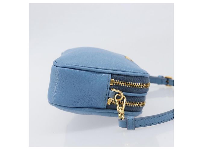 Pochette in pelle con doppia zip Miu Miu Blu - vista 3