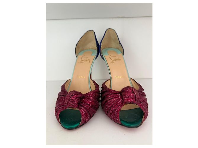 Décolleté Christian Louboutin "So Kate" Marrone Rosso Porpora - vista 3