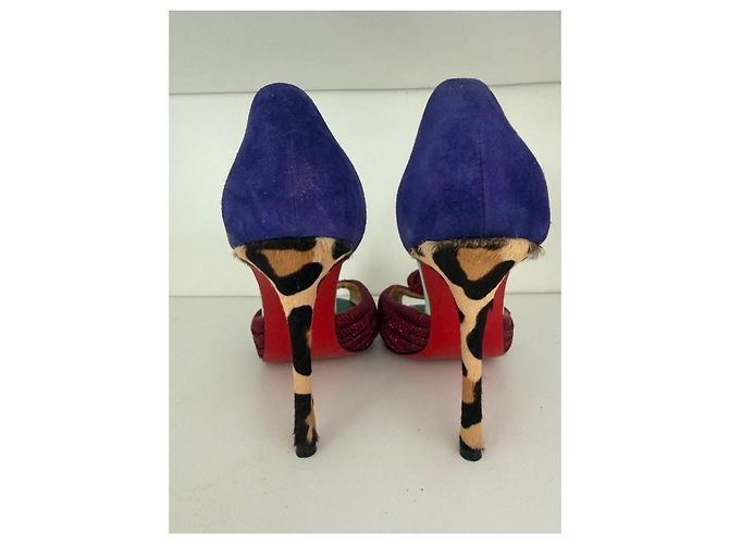 Décolleté Christian Louboutin "So Kate" Marrone Rosso Porpora - vista 4