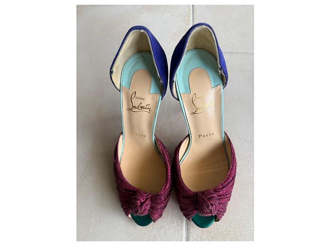 Décolleté Christian Louboutin "So Kate" Marrone Rosso Porpora - vista 6