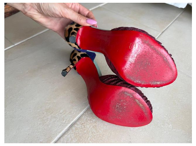 Décolleté Christian Louboutin "So Kate" Marrone Rosso Porpora - vista 7