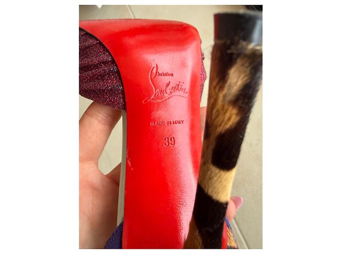 Décolleté Christian Louboutin "So Kate" Marrone Rosso Porpora - vista 8