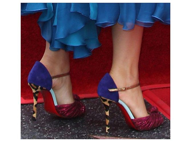 Décolleté Christian Louboutin "So Kate" Marrone Rosso Porpora - vista 9