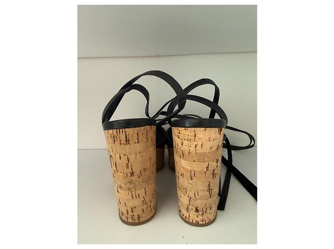 Sandali wedge con platform in crochet neri Prada Nero - vista 7