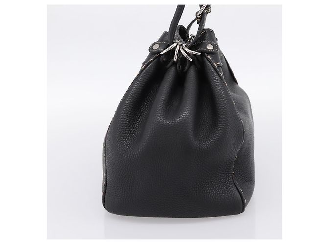 Fendi Selleria Bucket Leather Medium Black - view 4