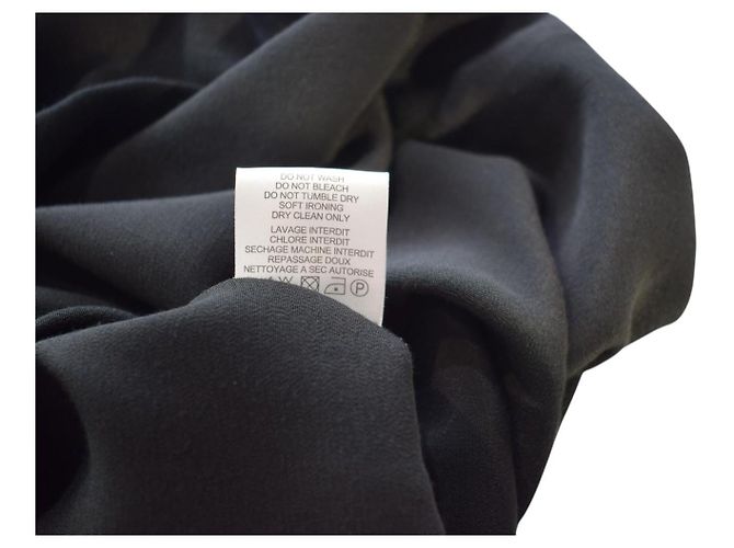 Abito shift IRO Paris Cadonia in crepe nero con cutout e ricami, maniche lunghe FR 36 US 4 - vista 10