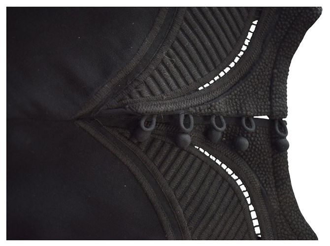 Abito shift IRO Paris Cadonia in crepe nero con cutout e ricami, maniche lunghe FR 36 US 4 - vista 11