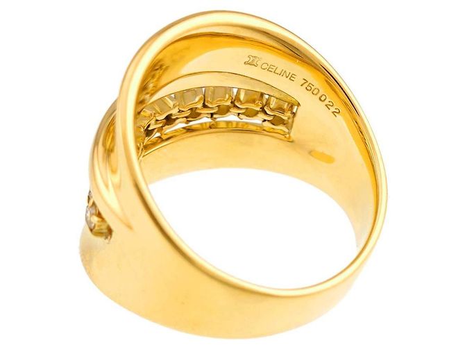 Diamond Céline Anello Celine 1 in oro giallo 18K con diamante - vista 2
