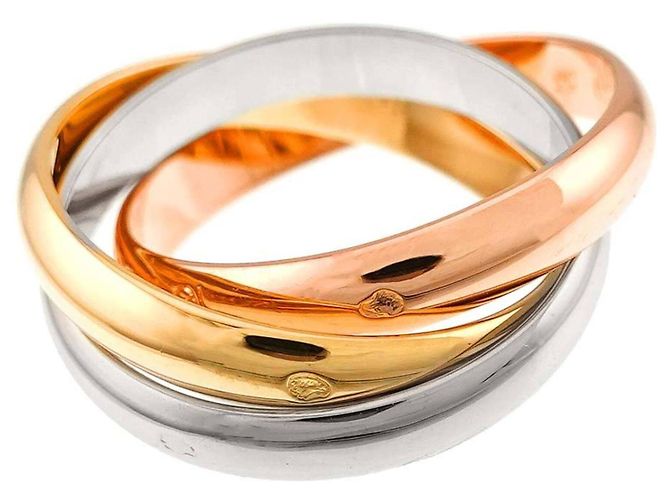 Anello Cartier Trinity in oro rosa bianco e giallo 18K - vista 4