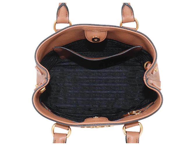 Borsa Prada 1BA411 in pelle marrone - vista 5