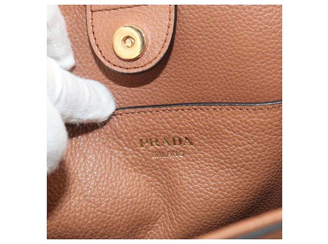 Borsa Prada 1BA411 in pelle marrone - vista 6