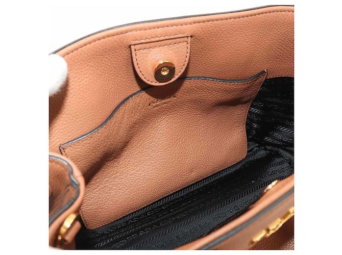 Borsa Prada 1BA411 in pelle marrone - vista 7