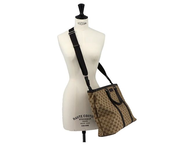 Borsa a mano e a tracolla 2-Way Gucci GG Canvas Marrone Beige - vista 9