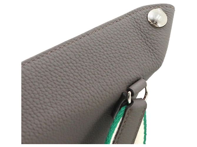 Hermès Hermes Videpoches Schultertasche Grau - Ansicht 7