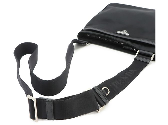 Borsa a tracolla Prada in pelle Saffiano e nylon Nero - vista 5
