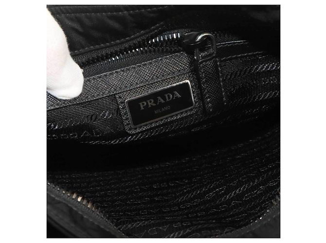 Borsa a tracolla Prada in pelle Saffiano e nylon Nero - vista 7