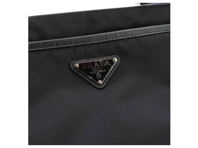 Borsa a tracolla Prada in pelle Saffiano e nylon Nero - vista 8
