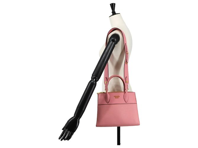 Borsa a mano/spalla 2-way Prada Saffiano Rosa - vista 9