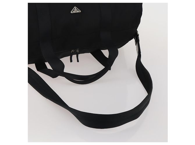 PRADA Boston Bag Nylon 2way Schwarz Silber Auth 200299A - Ansicht 7