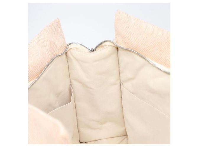 Hermès Borsa Pochette HERMES Fourre Tout Canvas Beige Silver Auth bs36870 Argento - vista 15