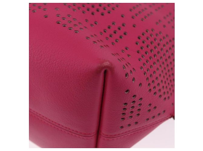 Borsa Tote Christian Dior Pelle Rosa Argento Auth 197818 - vista 11