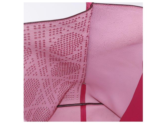 Borsa Tote Christian Dior Pelle Rosa Argento Auth 197818 - vista 19