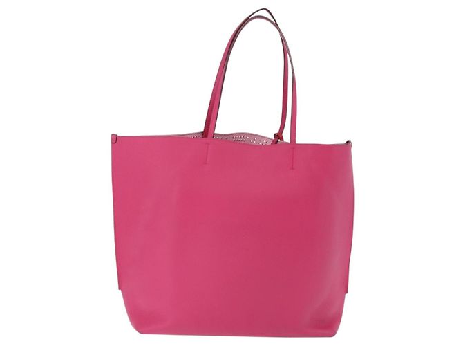 Borsa Tote Christian Dior Pelle Rosa Argento Auth 197818 - vista 3